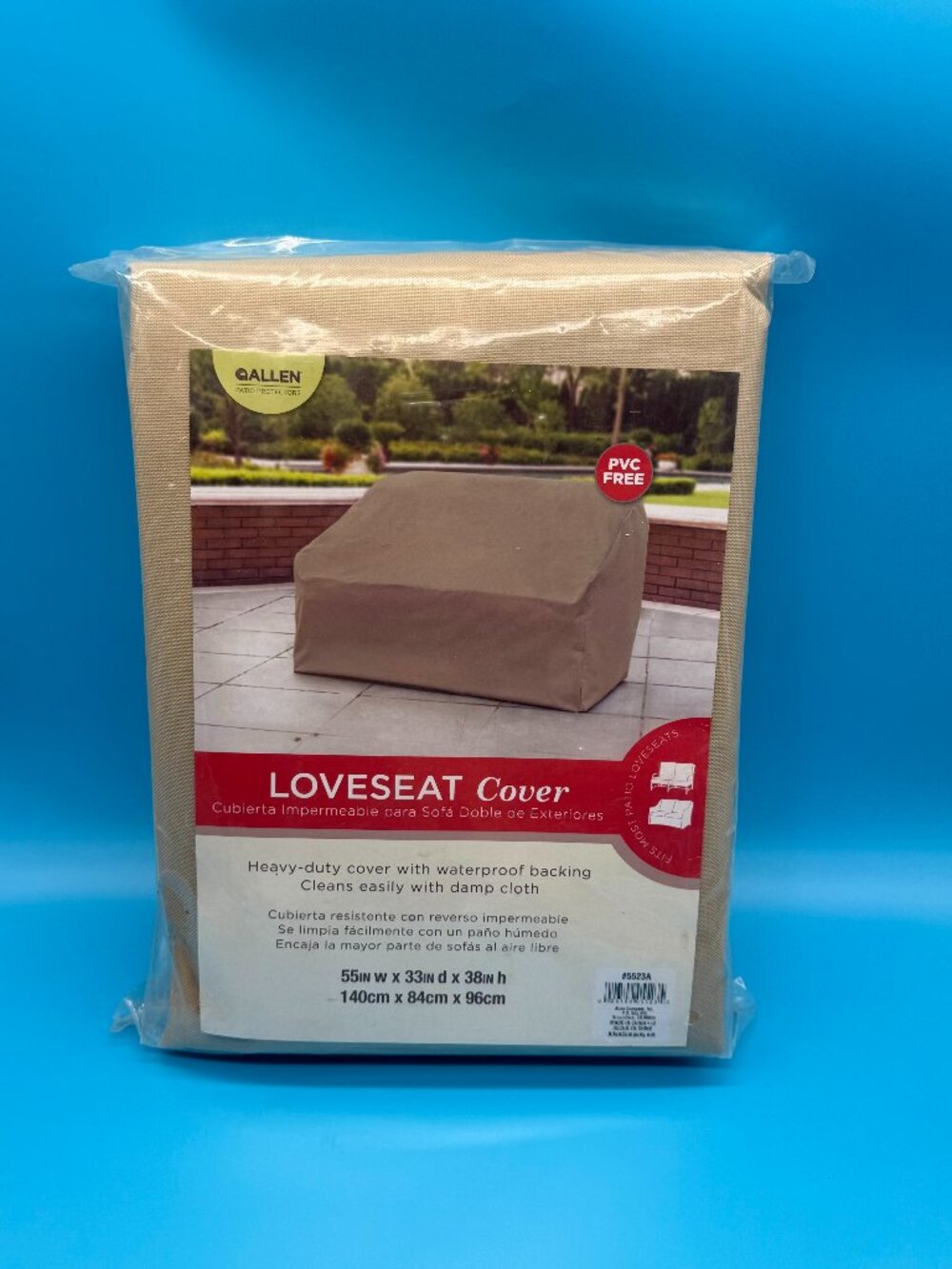 NIP Allen Modern Leisure Patio Loveseat Cover 55x33x38 Beige 5523A